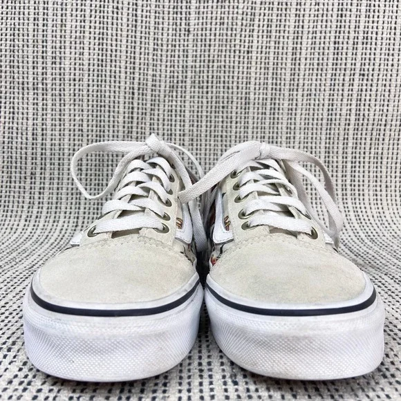 Vans Old Skool Mary Rand Floral Rose Skate Shoes Sneakers Size 6 Ivory Low Top - Picture 3 of 8
